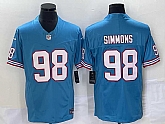 Men's Tennessee Titans #98 Jeffery Simmons Light Blue 2023 F.U.S.E. Vapor Limited Throwback Stitched Football Jersey,baseball caps,new era cap wholesale,wholesale hats